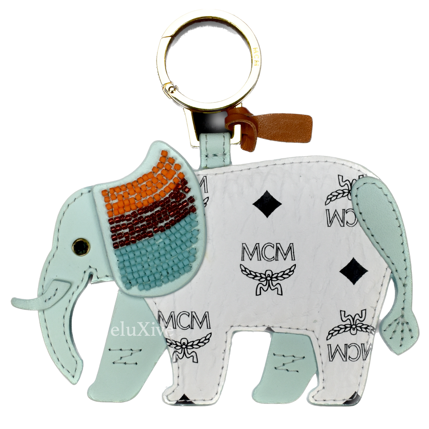 MCM - Beaded Monogram Elephant Charm