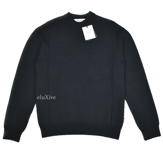 Z Zegna - Black Recycled Wool / Nylon Crewneck Sweater