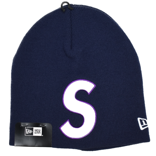 Supreme x New Era - Big S-Logo Beanie (Navy)