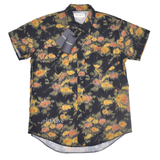 Saint Laurent - Ikat Print Snap Button Western Shirt