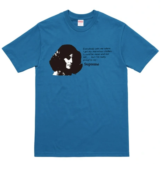 Supreme - Deep Blue Mean Logo T-Shirt (SS17)