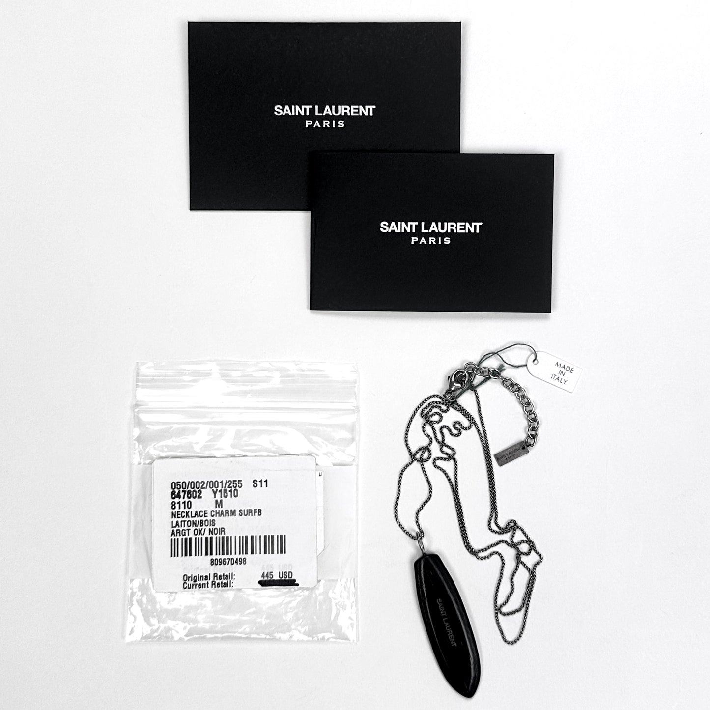 Saint Laurent - Wooden Surfboard Logo Pendant Necklace