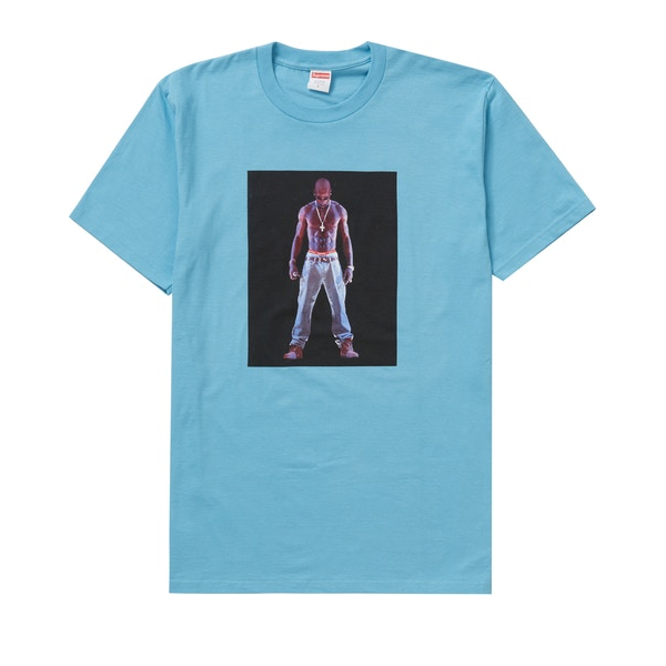 Supreme - Tupac Hologram Logo T-Shirt (Light Blue)
