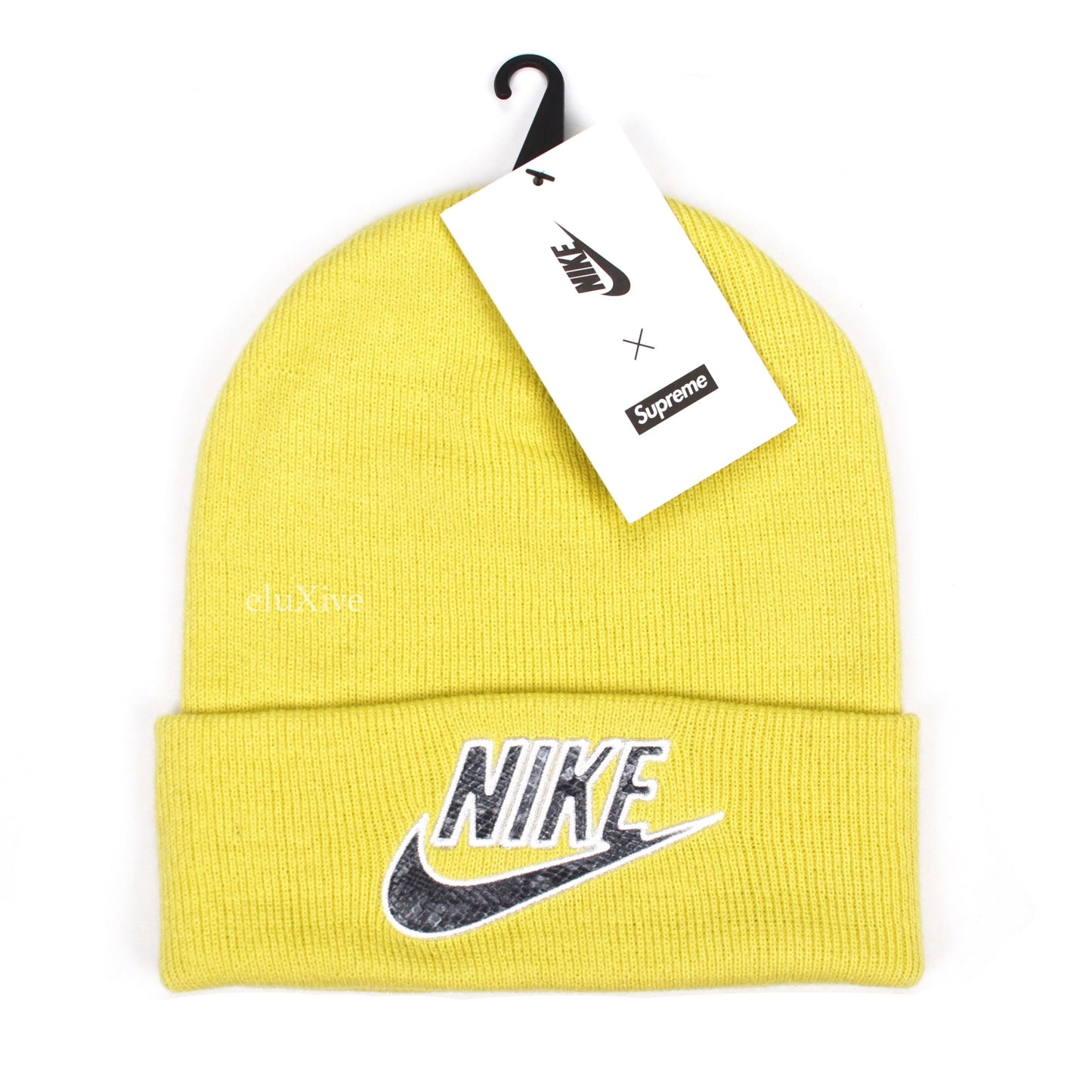 Supreme x Nike - Snakeskin Logo Beanie (Pale Yellow)