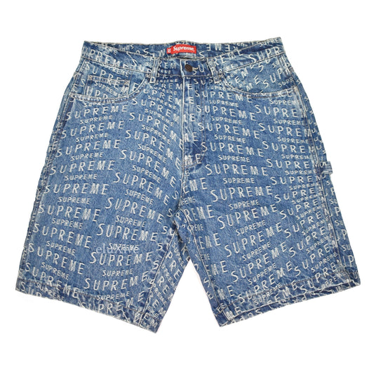 Supreme - Warp Jacquard Logo Denim Shorts