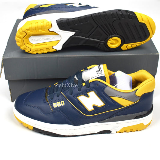 New Balance - 550 Basketball Sneakers (Navy/Yellow)