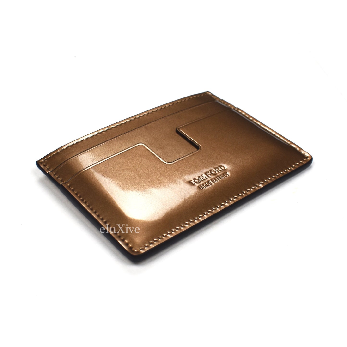 Tom Ford - Metallic Bronze Leather Card Holder