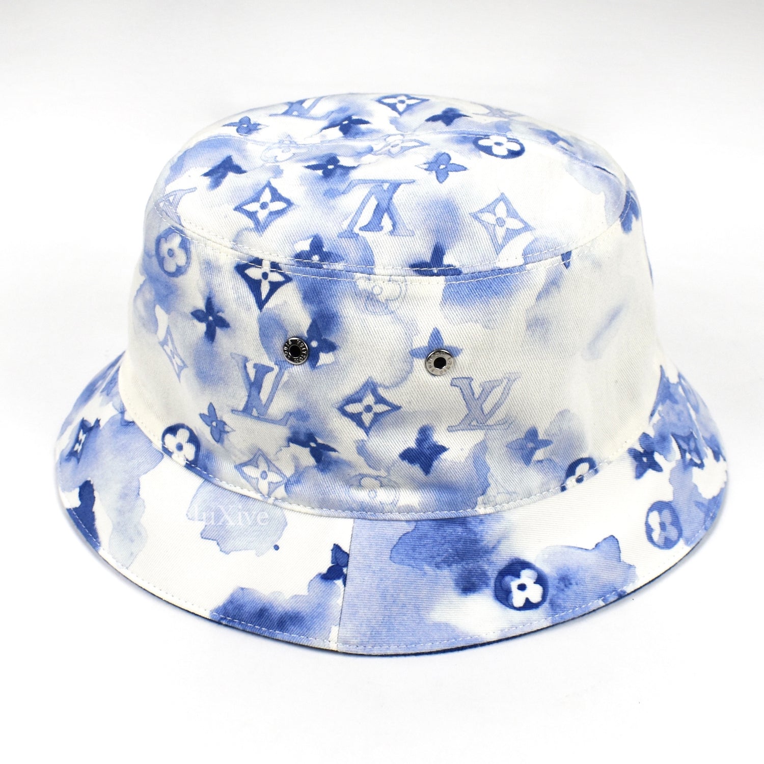 Louis Vuitton Blue, White 2020 Monogram Watercolor Bucket Hat w/ Tags