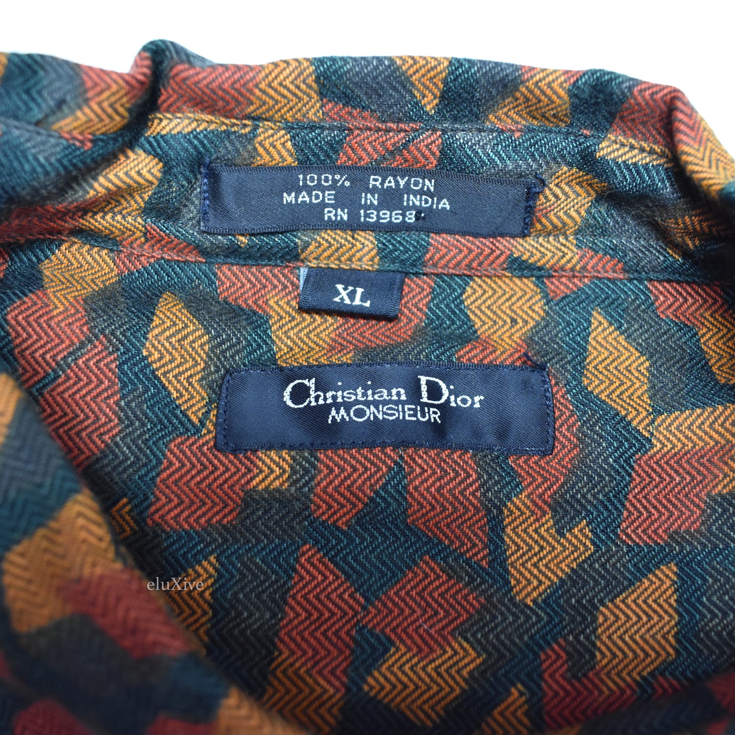 Dior - Abstract Woven Button Down Rayon Shirt