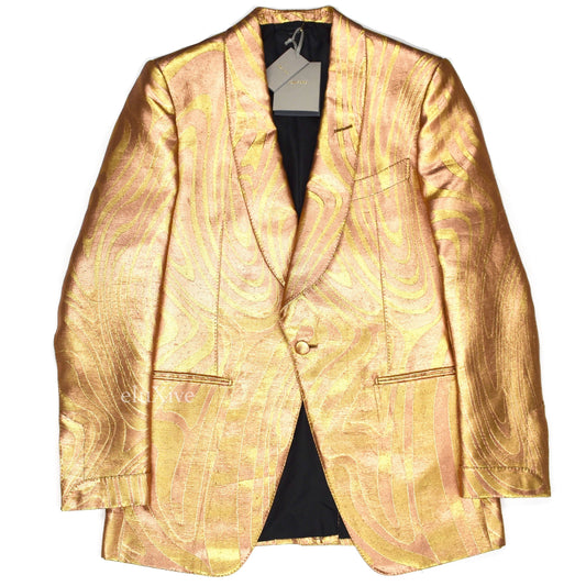 Tom Ford - Gold Swirl Woven Blazer