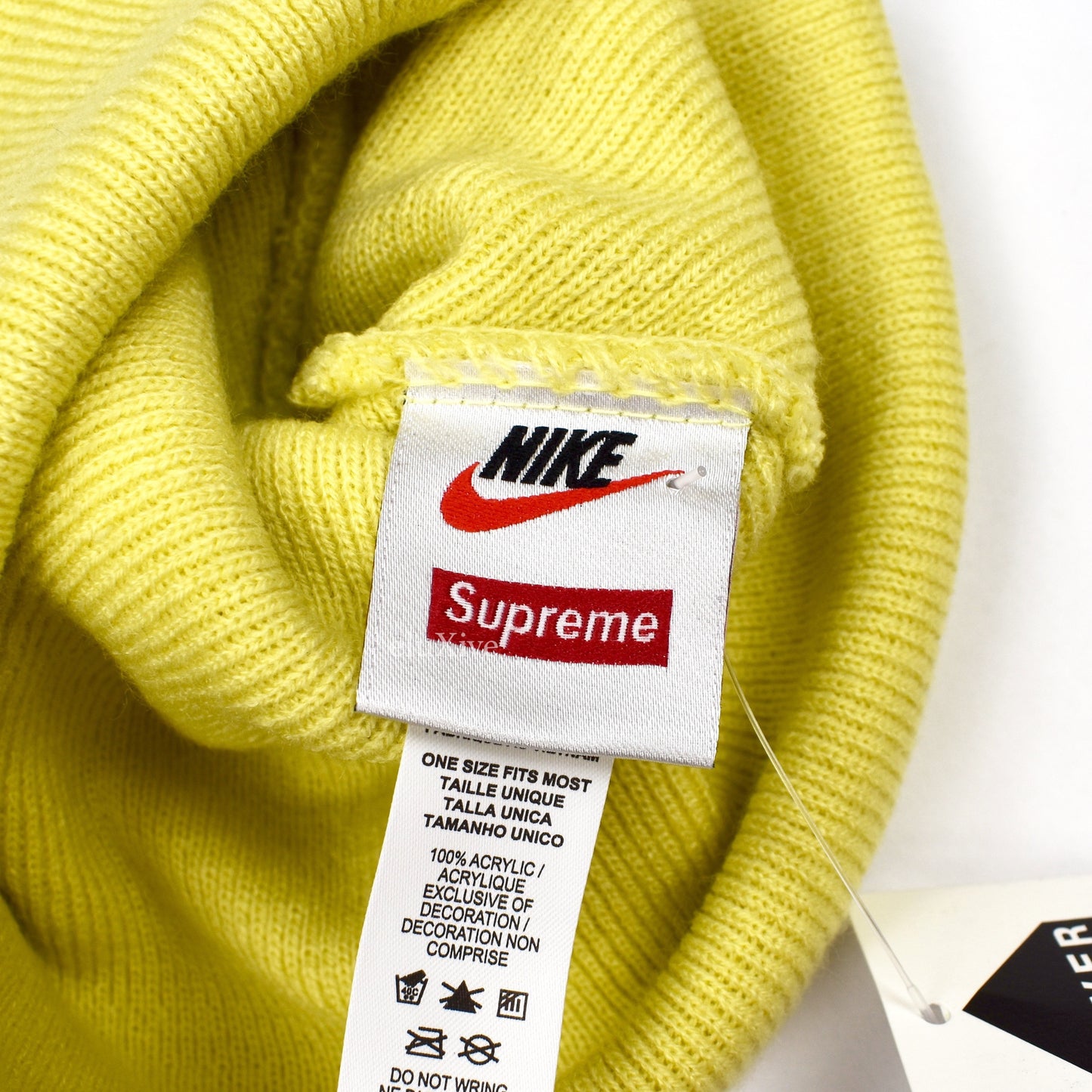 Supreme x Nike - Snakeskin Logo Beanie (Pale Yellow)