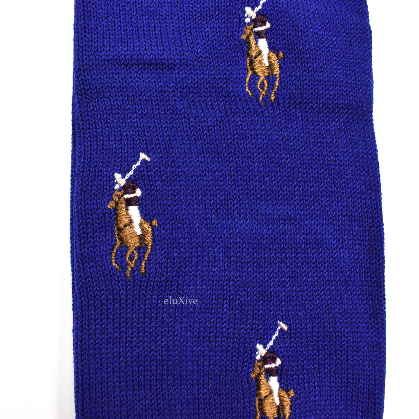 Polo Ralph Lauren - Blue Allover Logo Embroidered Socks