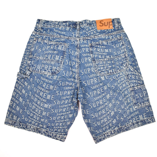 Supreme - Warp Jacquard Logo Denim Shorts