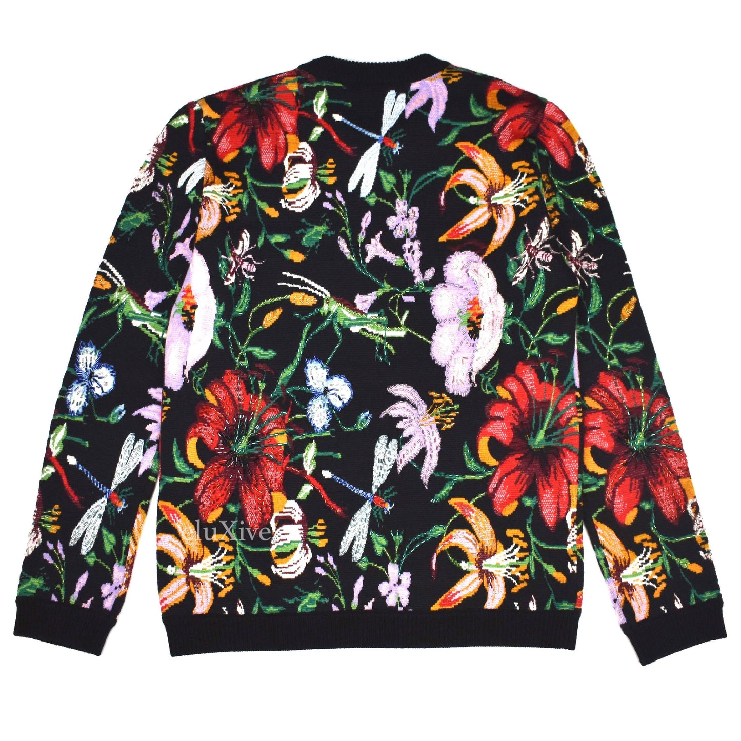 Gucci - Beaded Floral Intarsia Knit Sweater