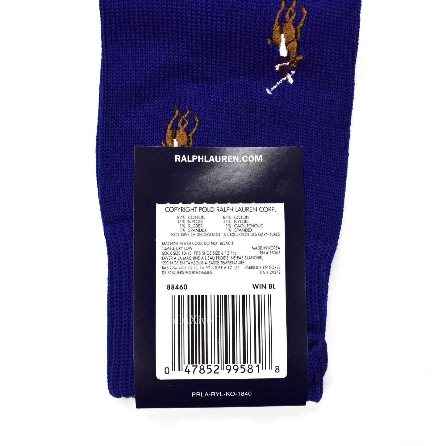 Polo Ralph Lauren - Blue Allover Logo Embroidered Socks
