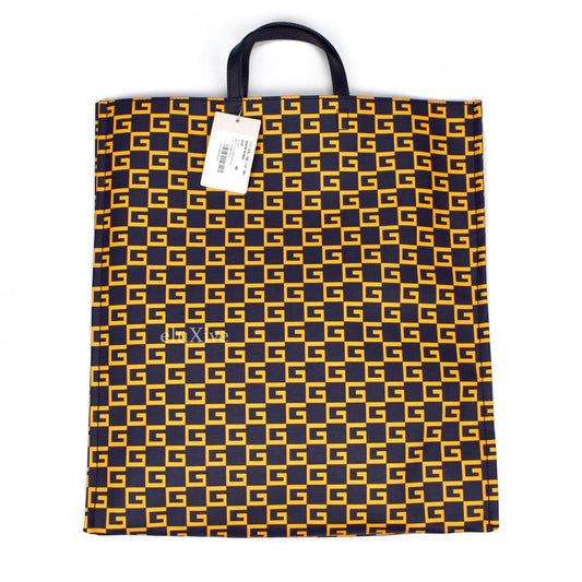Gucci - Navy Square G Logo Tote Bag