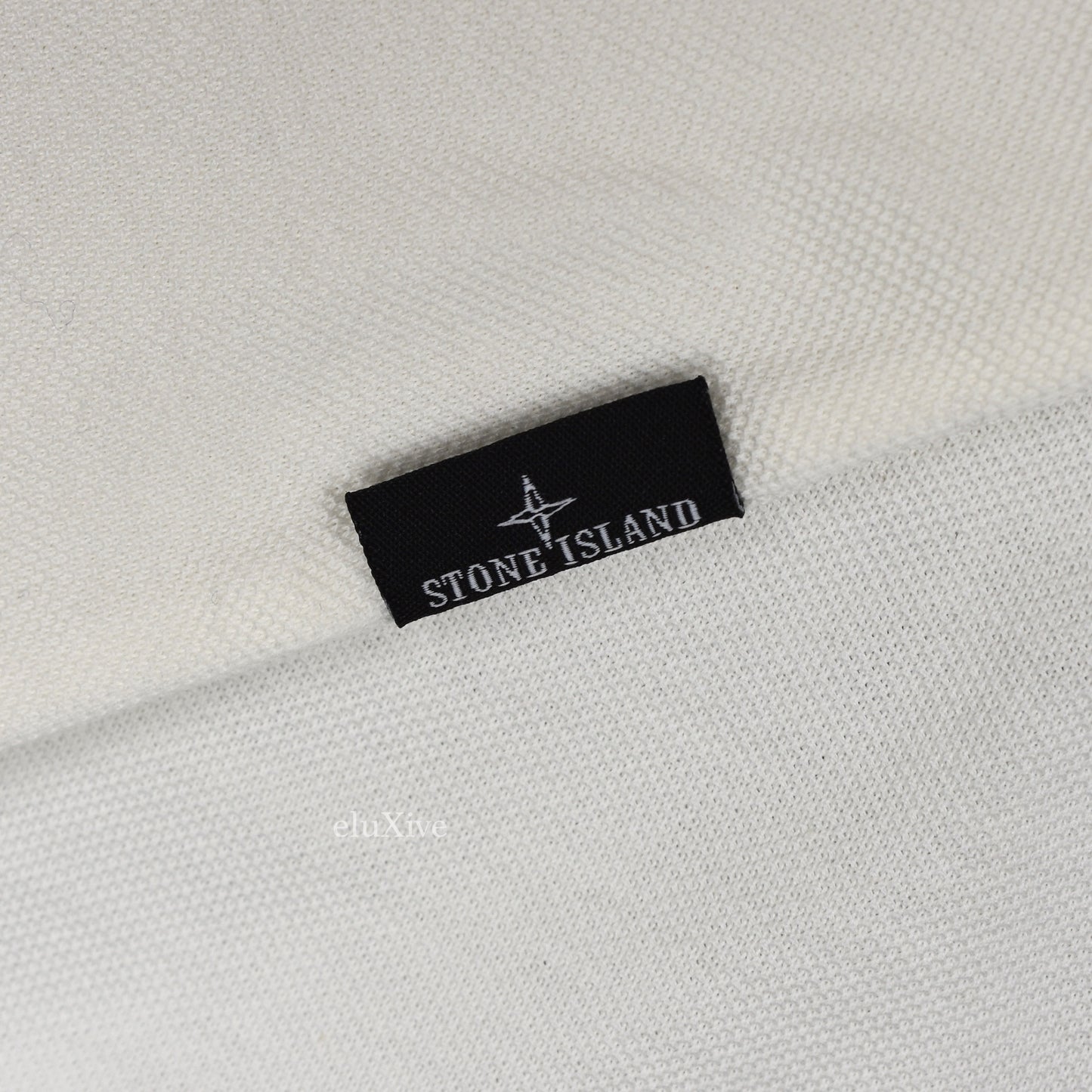 Stone Island - Tonal Logo L/S Polo Shirt (White)