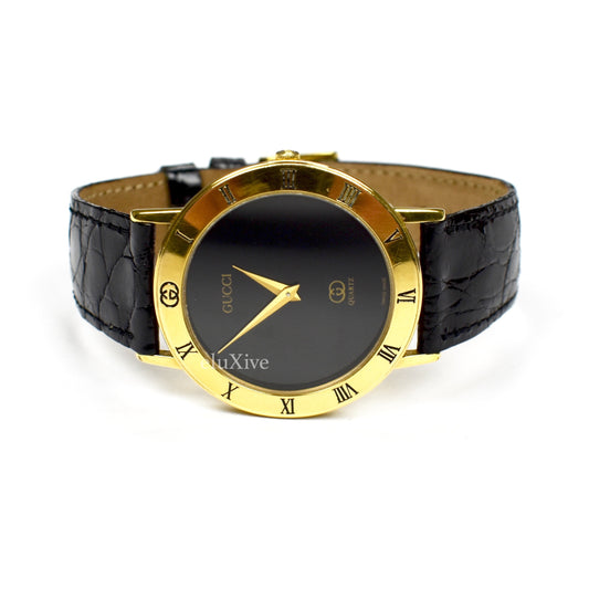 Gucci - 3001M Gold Black Dial Watch