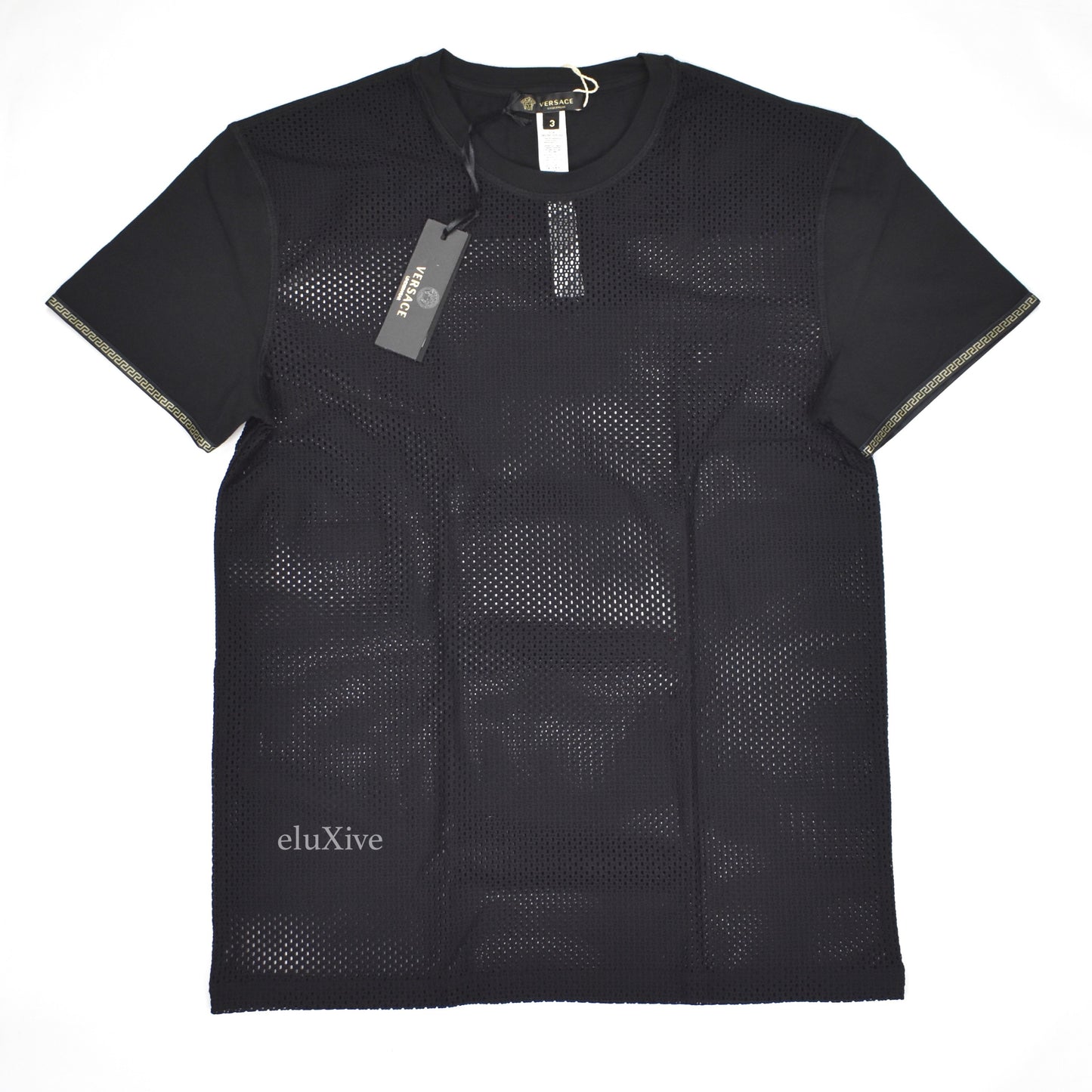 Versace - Black Stretch Mesh T-Shirt