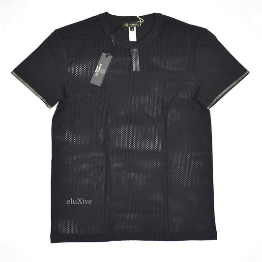 Versace - Black Stretch Mesh T-Shirt