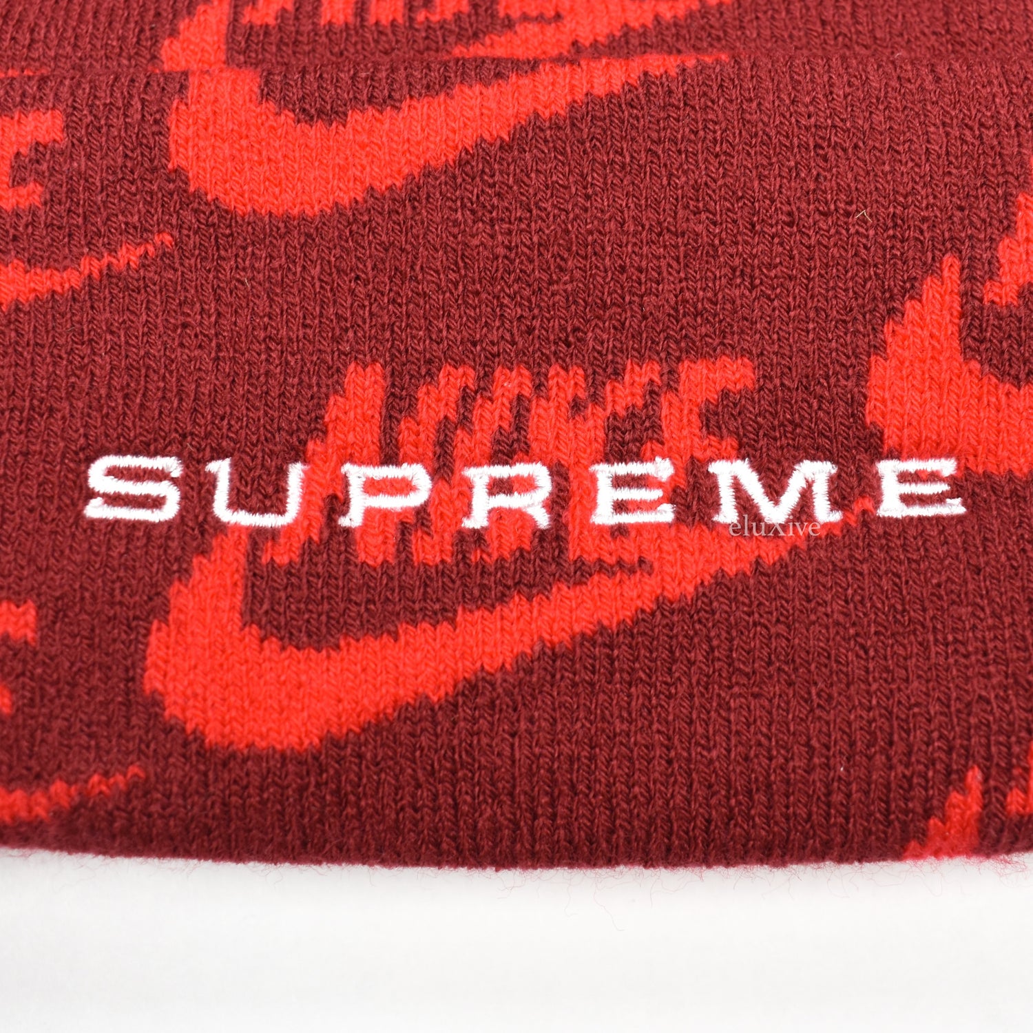 Supreme x Nike - Jacquard Logo Beanie (Red) – eluXive