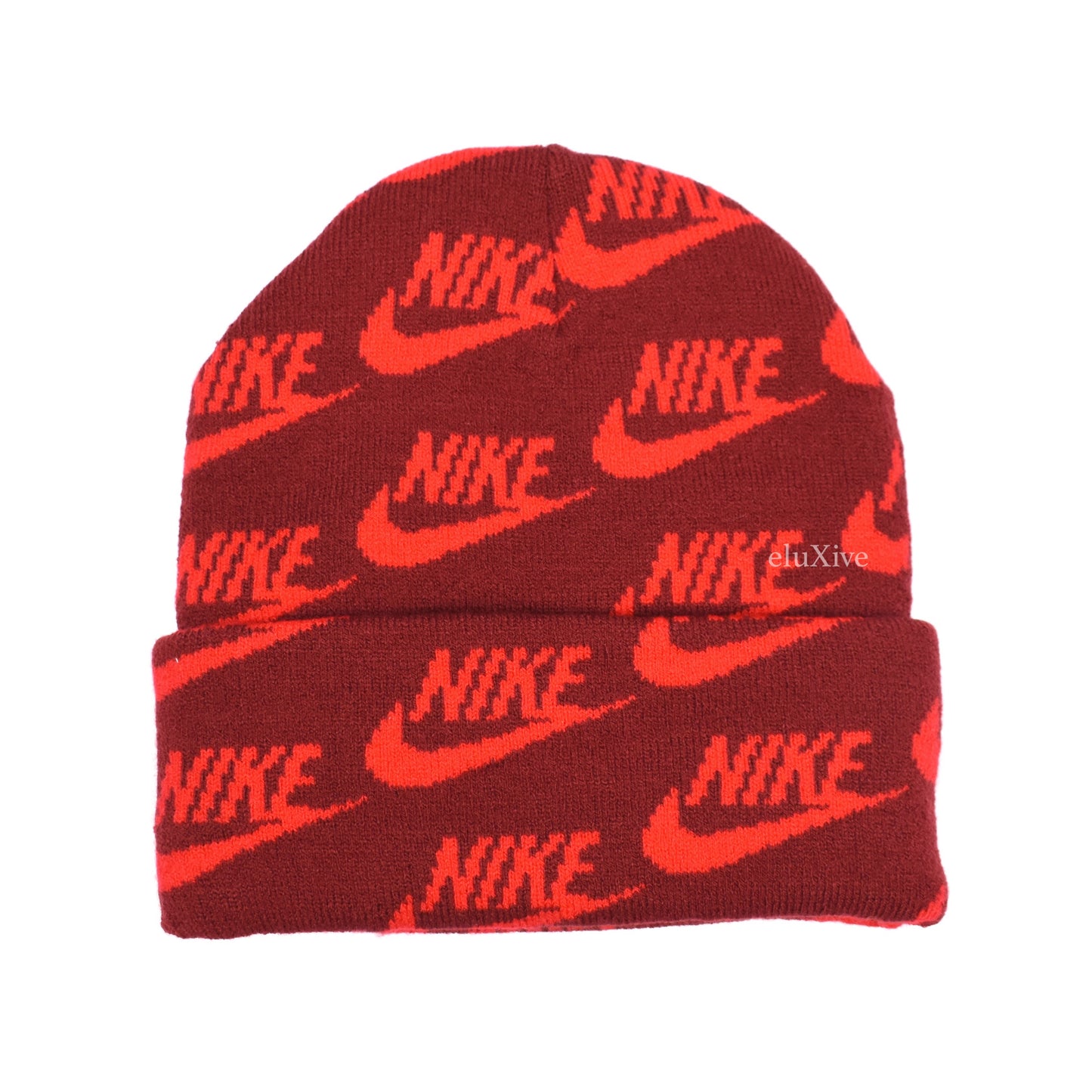 Supreme x Nike Jacquard Logo Beanie Red eluXive