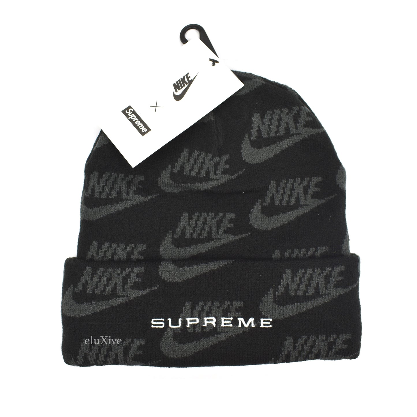 Supreme x Nike - Jacquard Logo Beanie (Black)