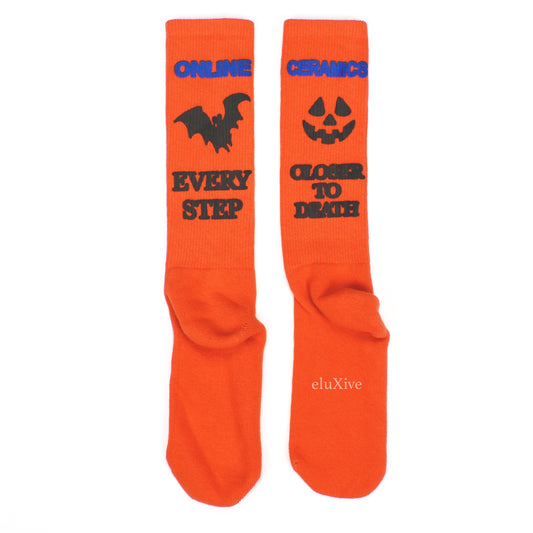 Online Ceramics - Every Step Closer to Death Logo Socks (Orange)