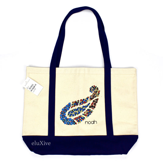 Noah - Paisley Embroidered Logo Tote Bag