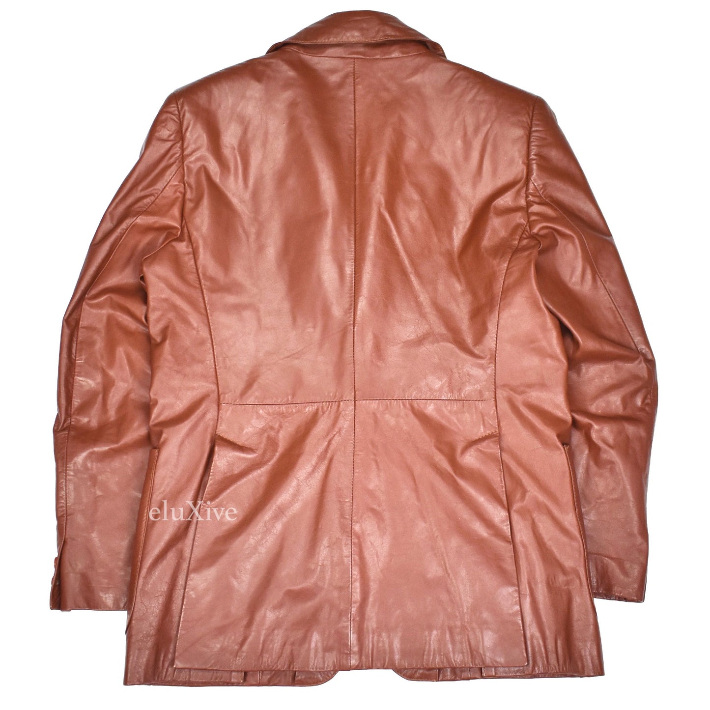 Yves Saint Laurent - 1970s Cognac Leather Blazer