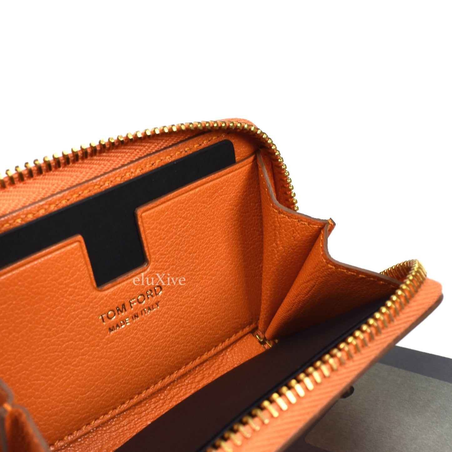 Tom Ford - Orange Leather Small Zip Wallet
