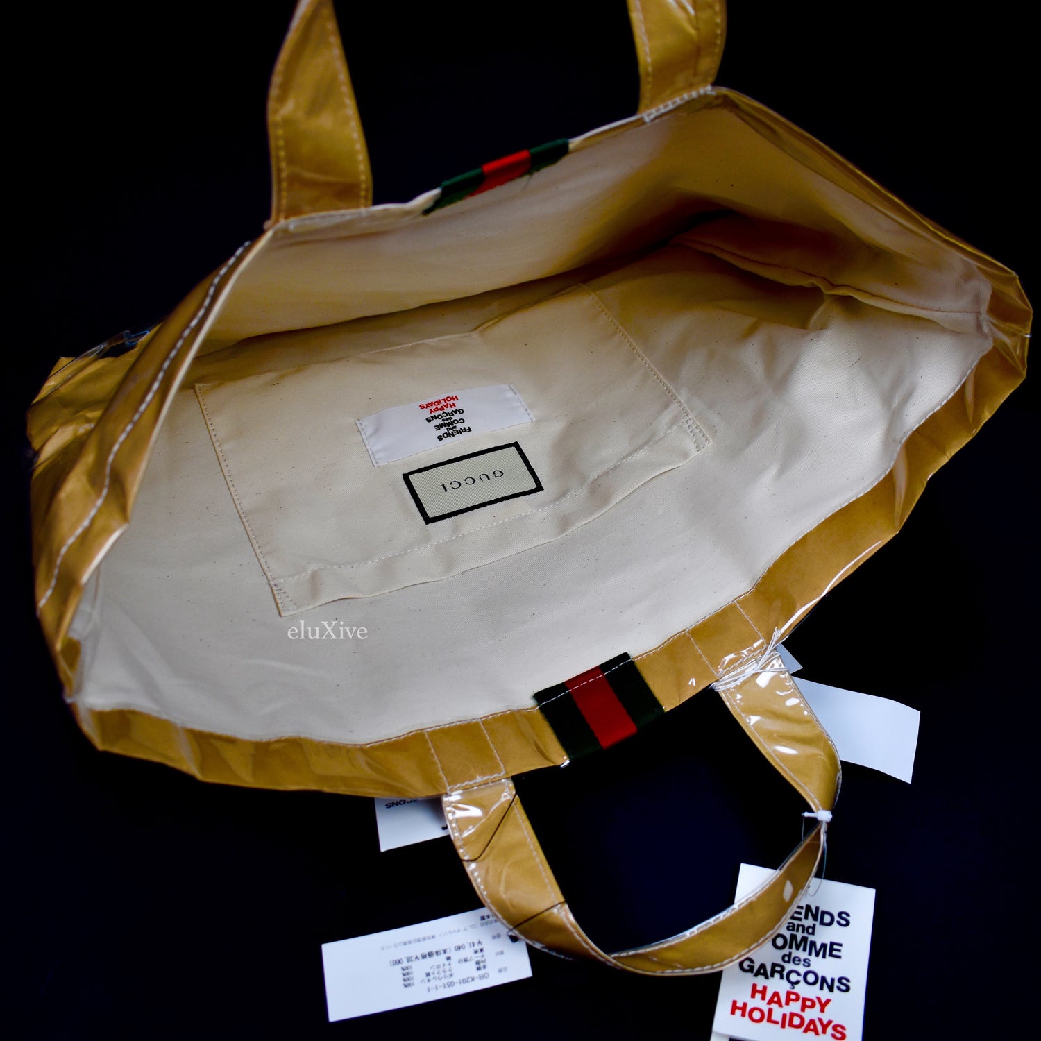 Commes des Garcons x Gucci - Paper & Plastic Logo Tote Bag – eluXive