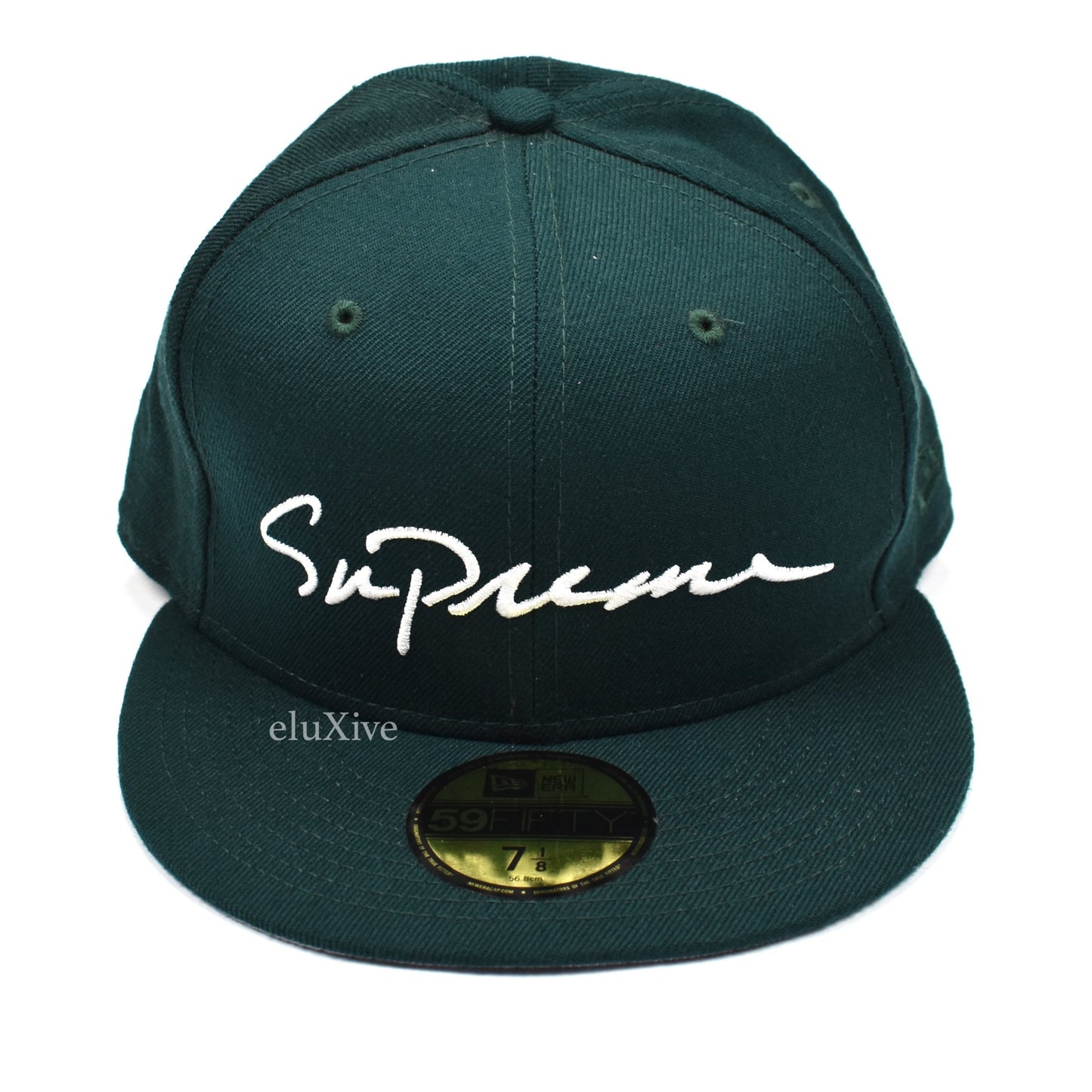 Supreme x New Era - Classic Script Logo Fitted Hat (Green)