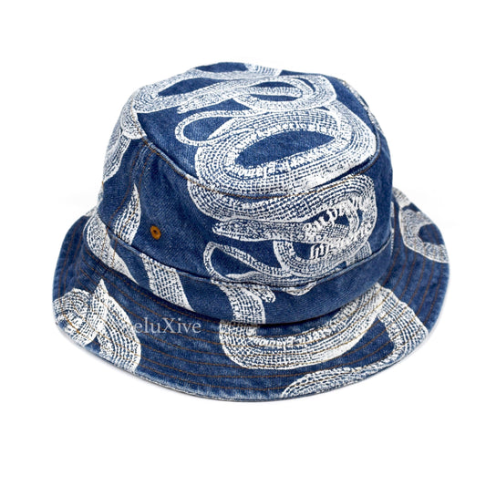 Supreme x Hysteric Glamour - Snake Print Denim Bucket Hat
