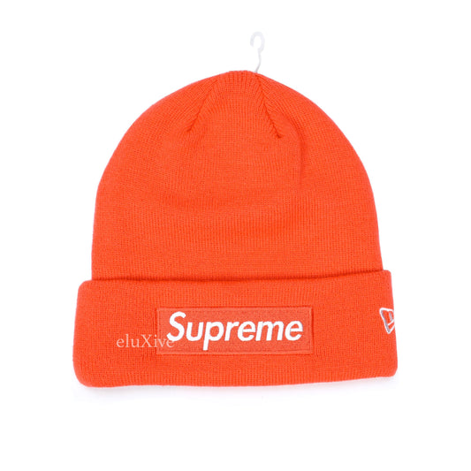 Supreme x New Era - Bright Coral Box Logo Beanie