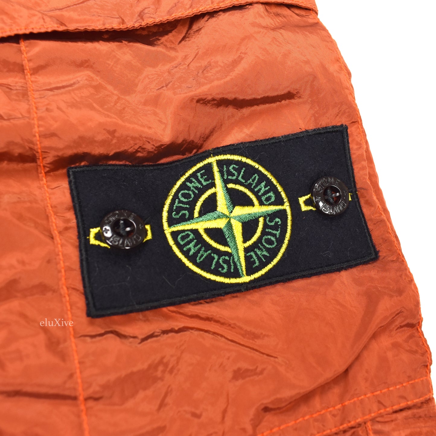 Stone Island - Orange Ripstop Nylon Cargo Shorts