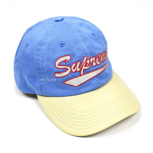 Supreme - Leather Visor 6-Panel Hat (Light Blue)