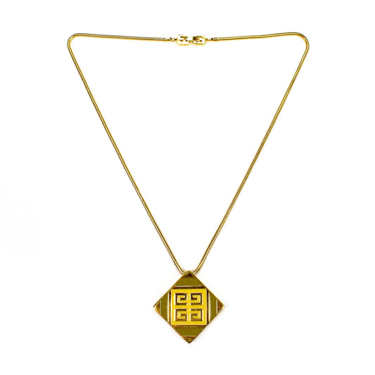 Givenchy - 1977 Runway Square Pendant & Chain