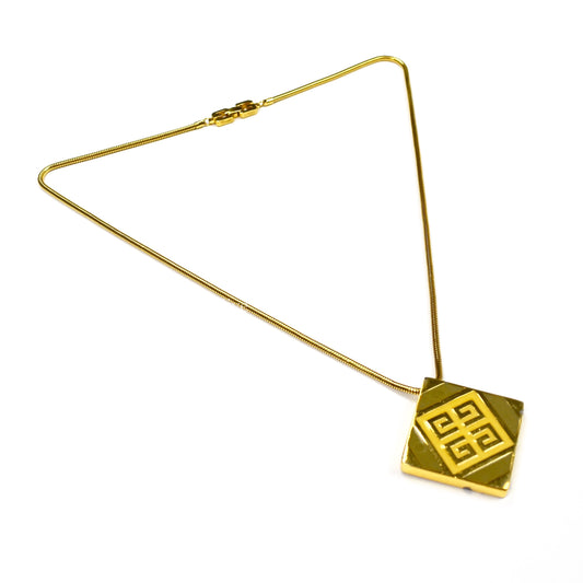 Givenchy - 1977 Runway Square Pendant & Chain