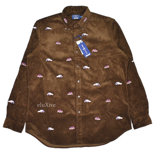 Palace x Ralph Lauren - Brown Car Embroidered Shirt