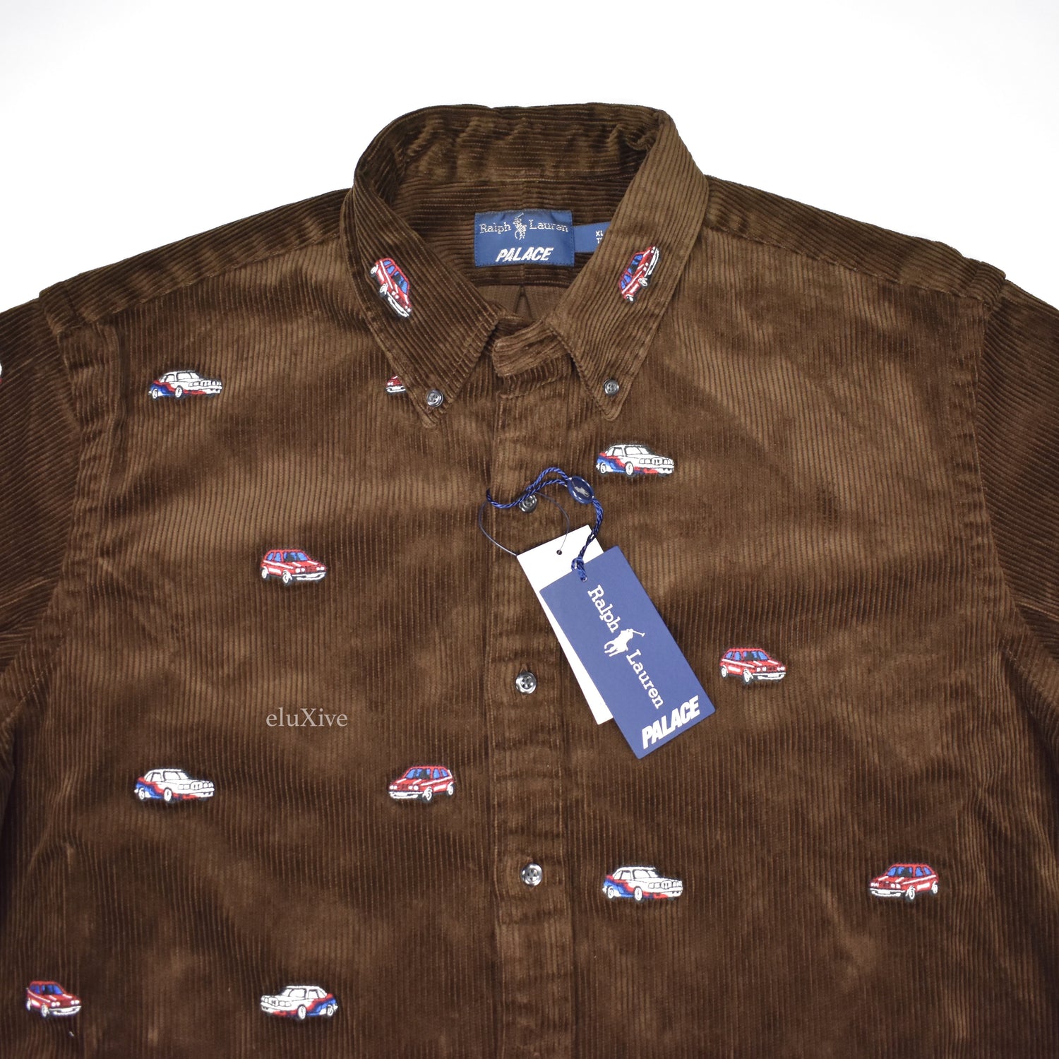 Palace x Ralph Lauren - Brown Car Embroidered Shirt – eluXive