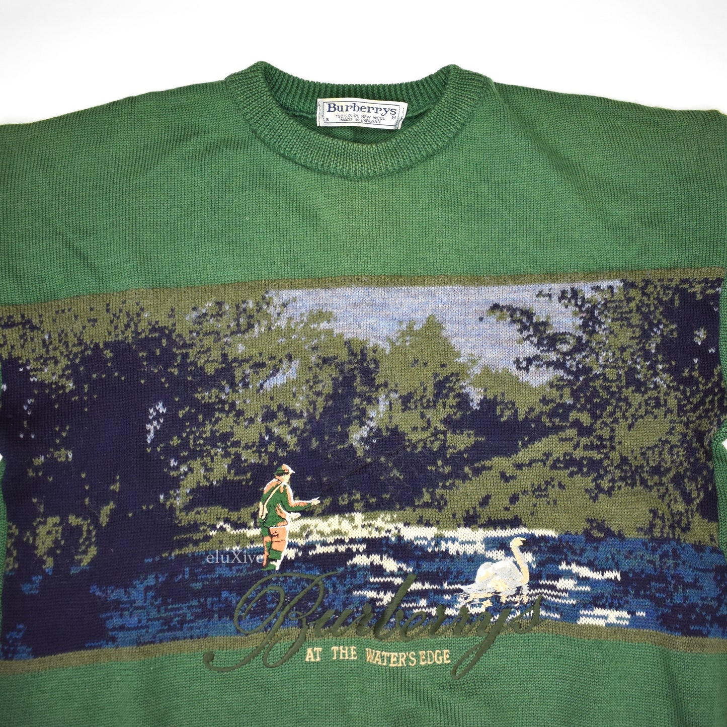 Burberry - Vintage 'Water's Edge' Logo Embroidered Sweater