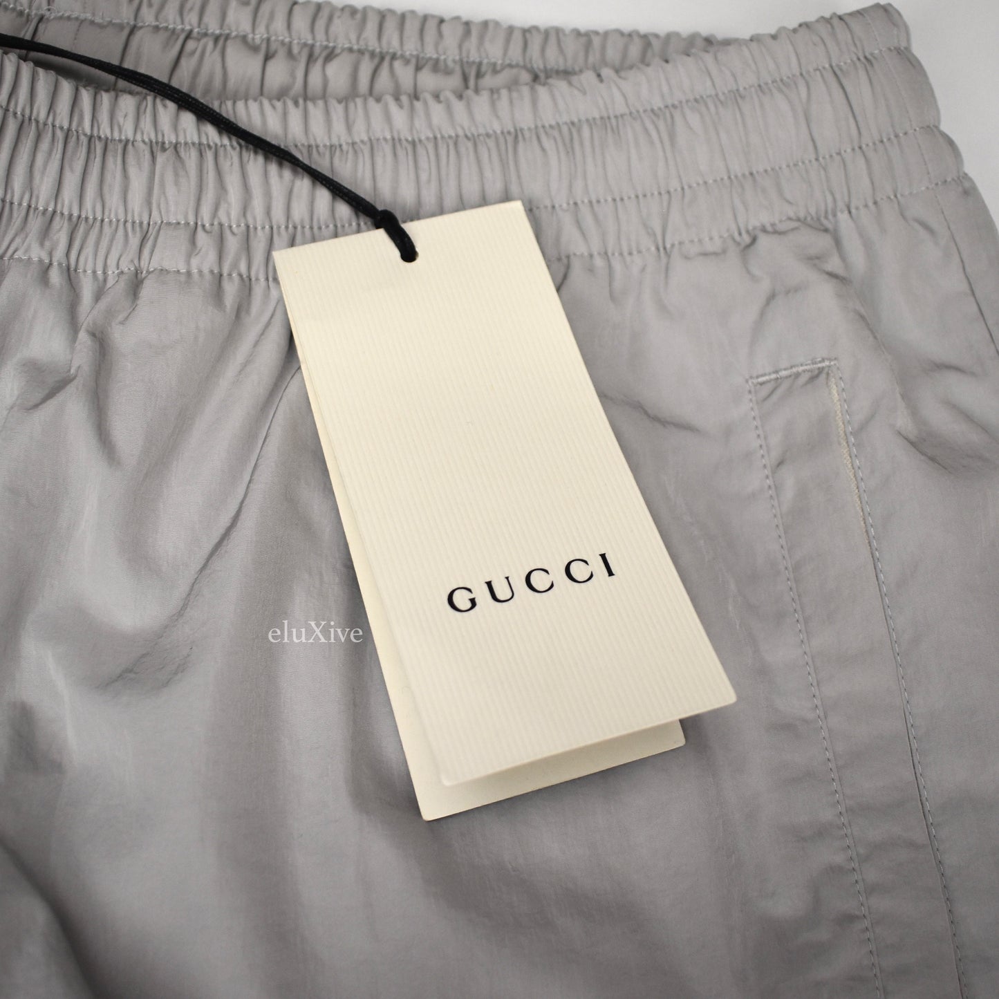 Gucci - Gray Web Stripe Logo Nylon Track Pants
