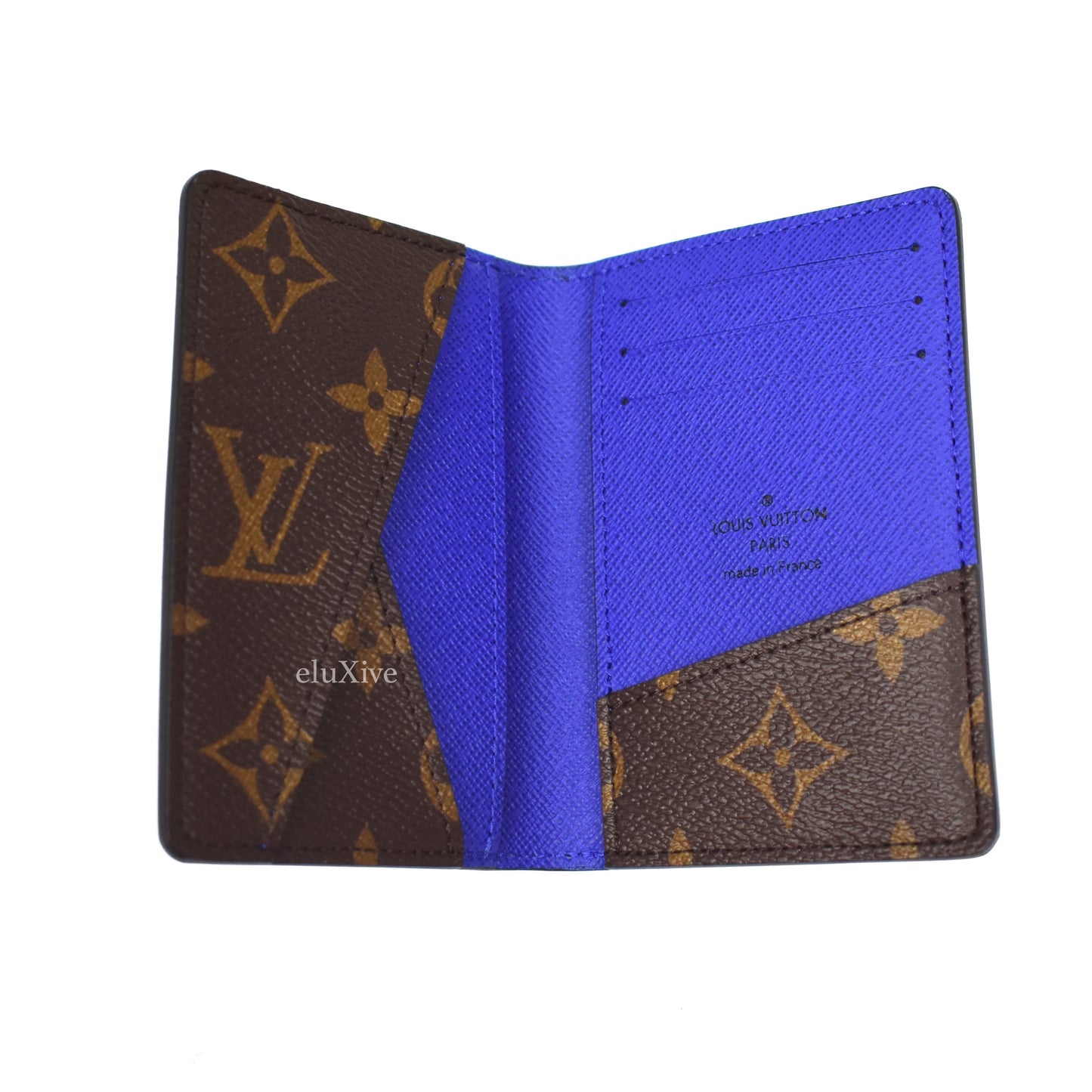 Louis Vuitton - Brown Monogram Macassar Pocket Organizer (Blue