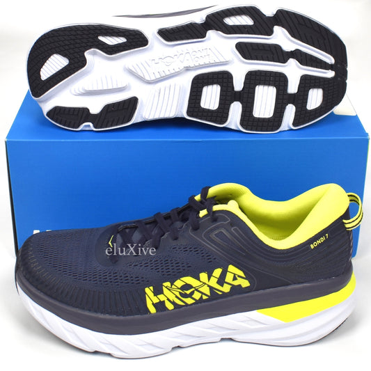 Hoka One One - Obsidian/Yellow Bondi 7 Sneakers