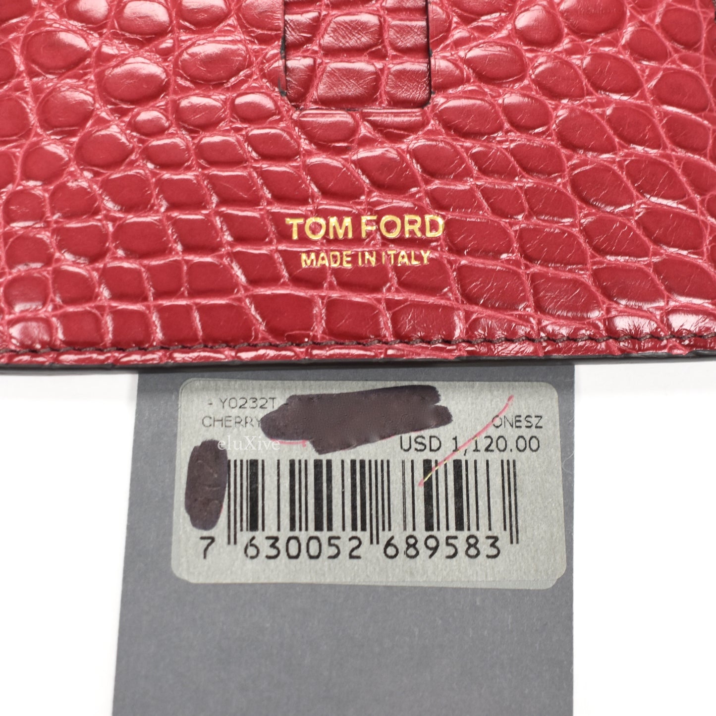 Tom Ford - Red Exotic Alligator Card Holder
