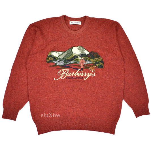 Burberry - Vintage 'Hills & Dales' Logo Embroidered Sweater