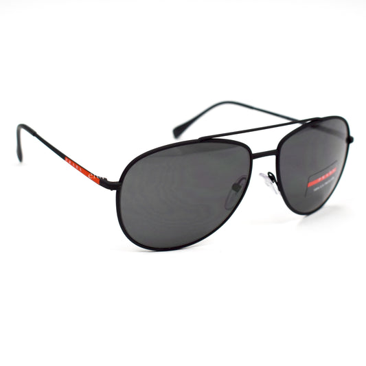 Prada - PS 55US Black Aviator Sunglasses