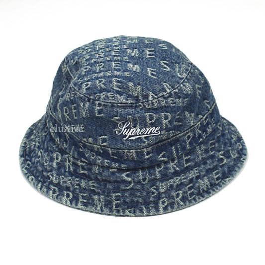 Supreme - Warped Denim Logo Jacquard Bucket Hat