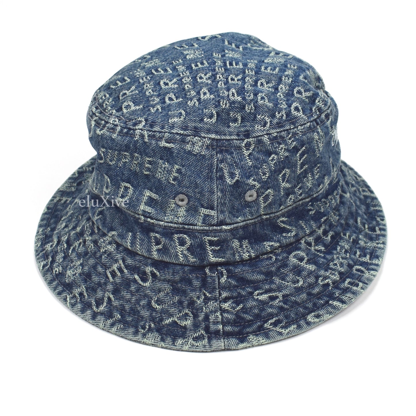 Supreme - Warped Denim Logo Jacquard Bucket Hat
